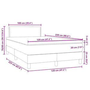 Box Spring κρεβάτι με στρώμα σκούρο πράσινο 120x220cm Βελούδινο - Pakobazaar