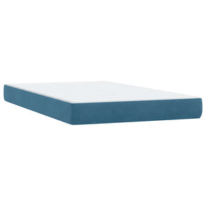 Box Spring κρεβάτι με στρώμα σκούρο μπλε 120x220 cm Βελούδινο
