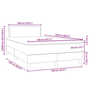 Box Spring κρεβάτι με στρώμα ροζ 120x220 cm Βελούδινο