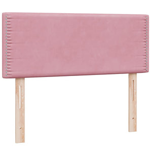 Box Spring κρεβάτι με στρώμα ροζ 120x220 cm Βελούδινο