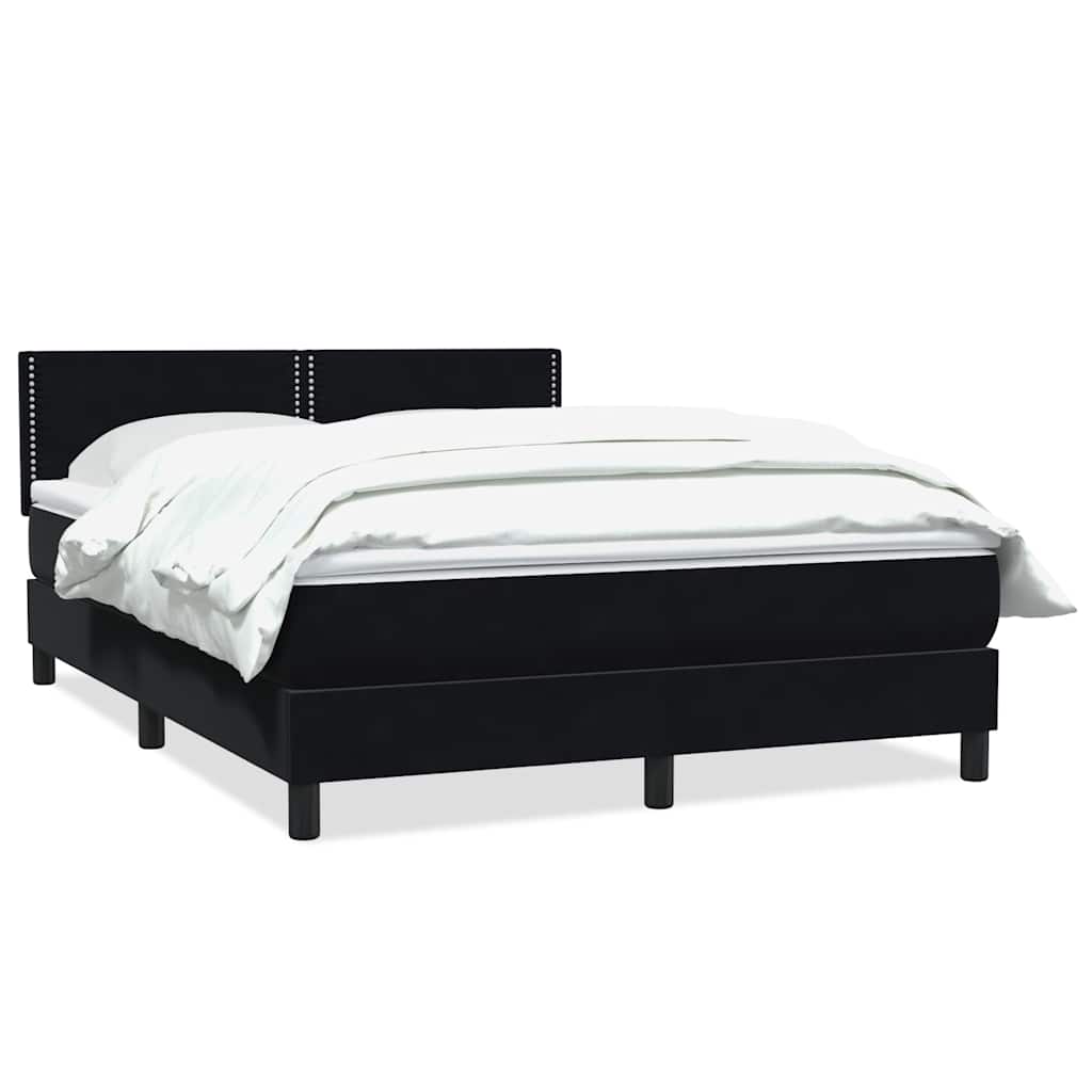 Box Spring Κρεβάτι με στρώμα Μαύρο 140x220 cm Βελούδινο