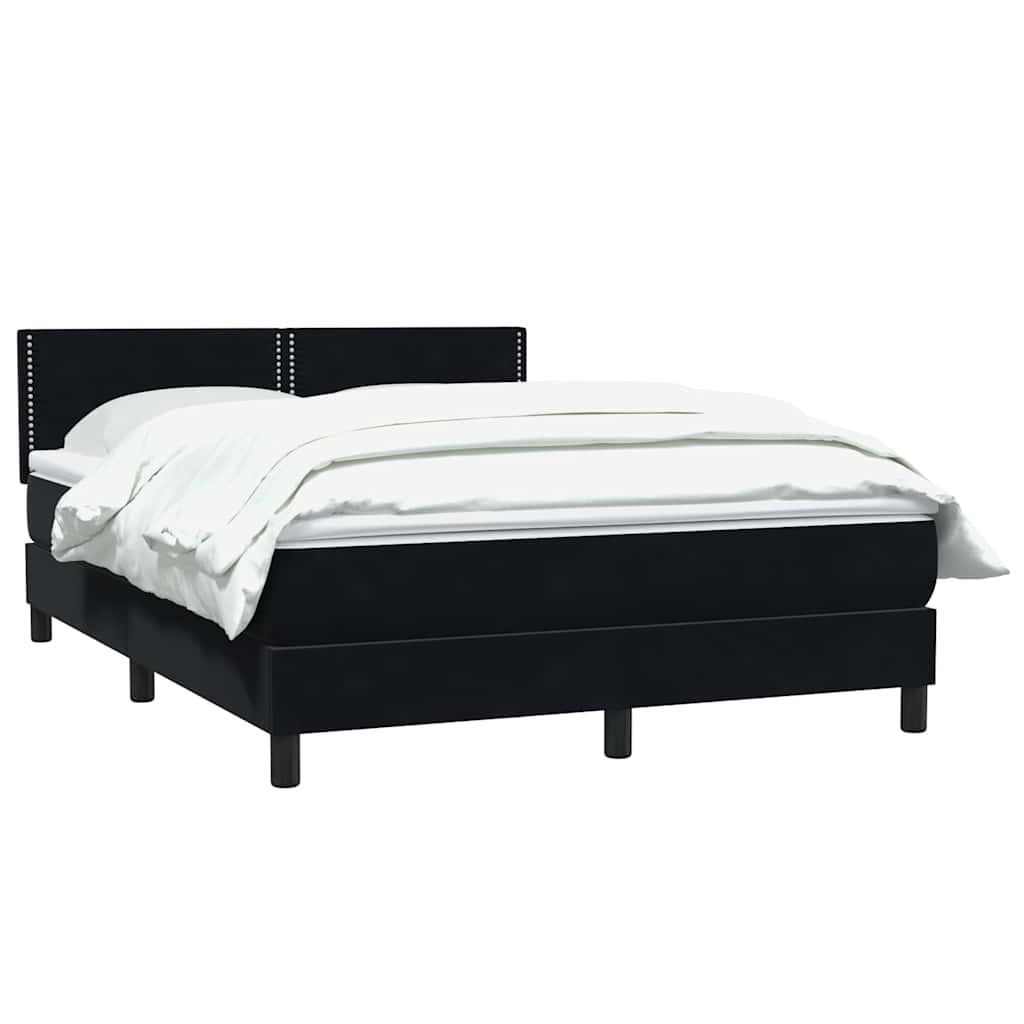 Box Spring Κρεβάτι με στρώμα Μαύρο 140x220 cm Βελούδινο - Pakobazaar