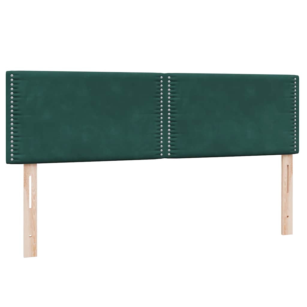 Box Spring Κρεβάτι με στρώμα Σκούρο πράσινο 140x220cm Βελούδινο