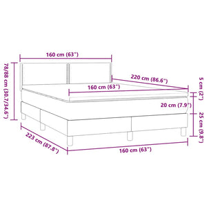 Box Spring κρεβάτι με στρώμα σκούρο πράσινο 160x220cm Βελούδινο