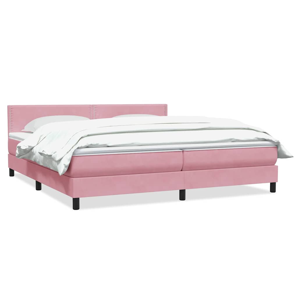 Box Spring κρεβάτι με στρώμα ροζ 180x220 cm Βελούδινο - Pakobazaar