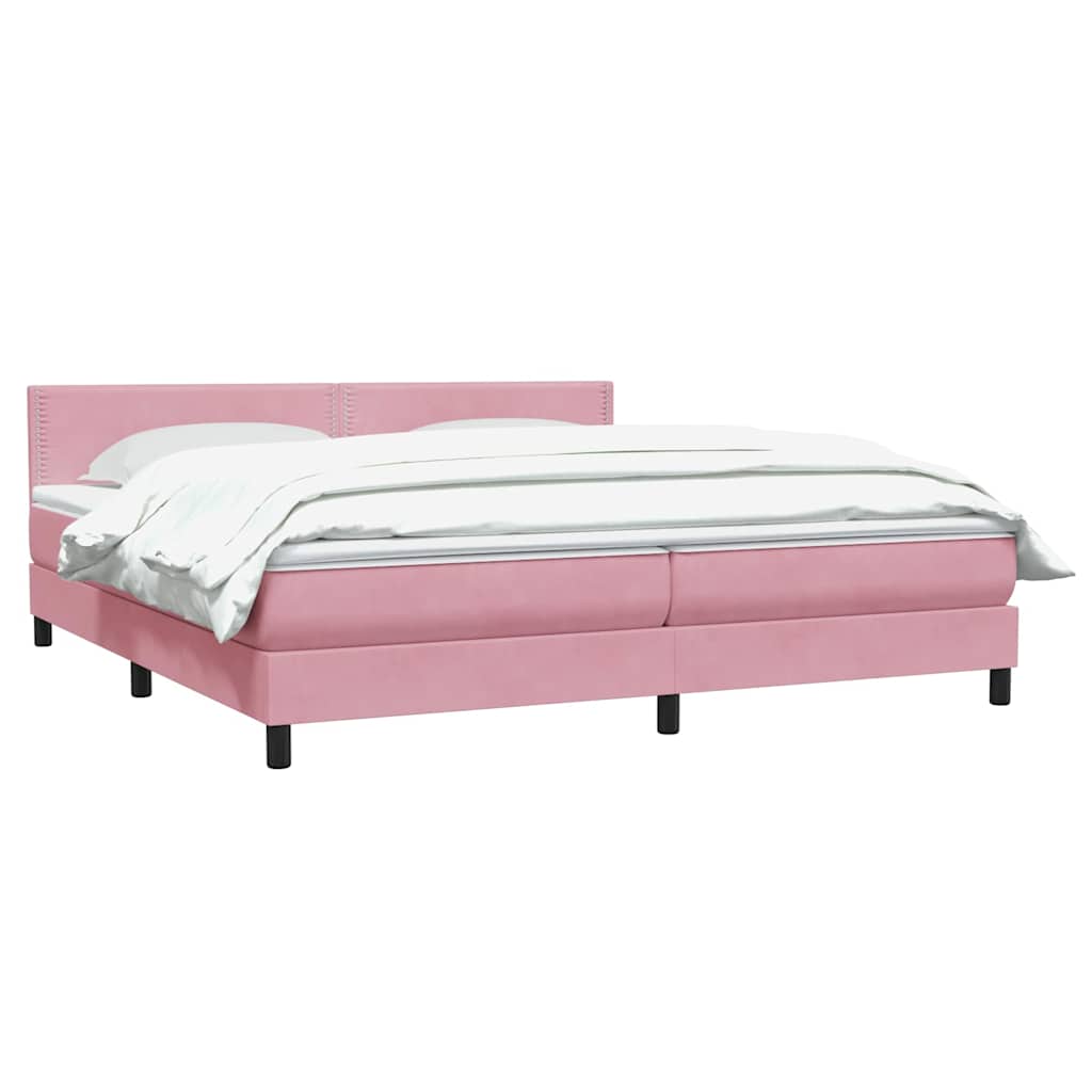 Box Spring κρεβάτι με στρώμα ροζ 180x220 cm Βελούδινο - Pakobazaar