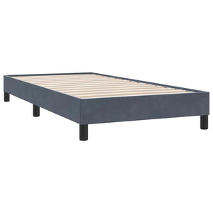 Κρεβάτι Boxspring με Στρώμα Σκούρο Γκρι 90x210 εκ. Βελούδινο - Pakobazaar