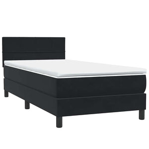 Box Spring Κρεβάτι με στρώμα Μαύρο 100x210 cm Βελούδινο - Pakobazaar