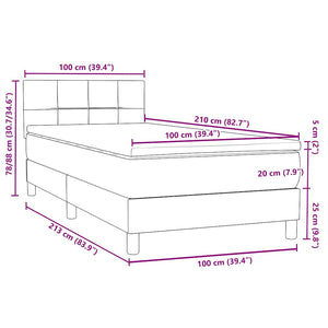 Κρεβάτι Boxspring με Στρώμα Σκούρο Πράσινο 100x210εκ. Βελούδινο