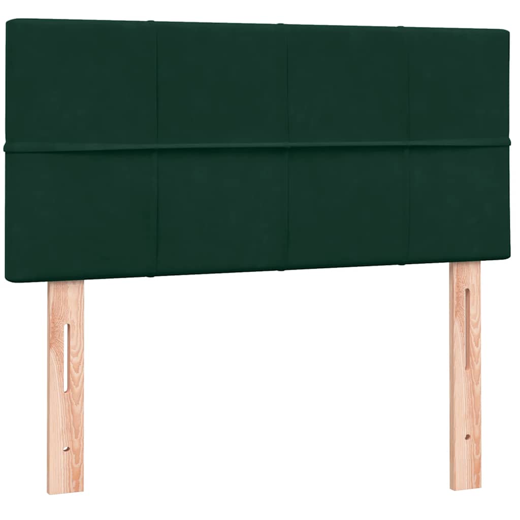 Κρεβάτι Boxspring με Στρώμα Σκούρο Πράσινο 100x210εκ. Βελούδινο