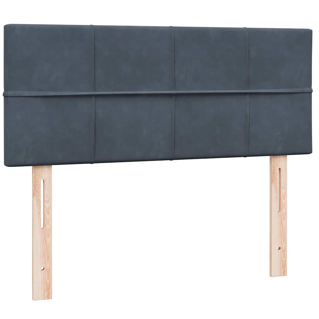 Κρεβάτι Boxspring με Στρώμα Σκούρο Γκρι 120x210 εκ. Βελούδινο - Pakobazaar