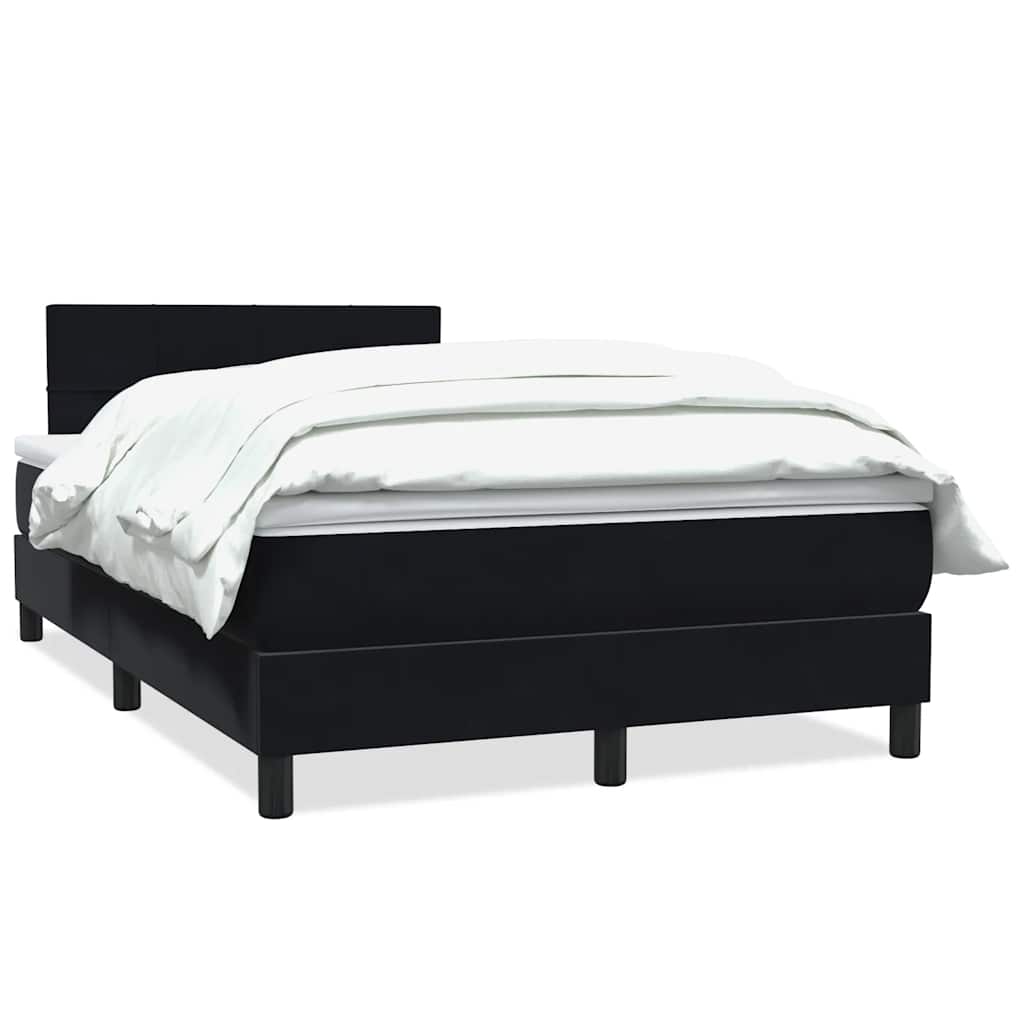 Κρεβάτι Boxspring με Στρώμα Μαύρο 1120x210 εκ. Βελούδινο - Pakobazaar