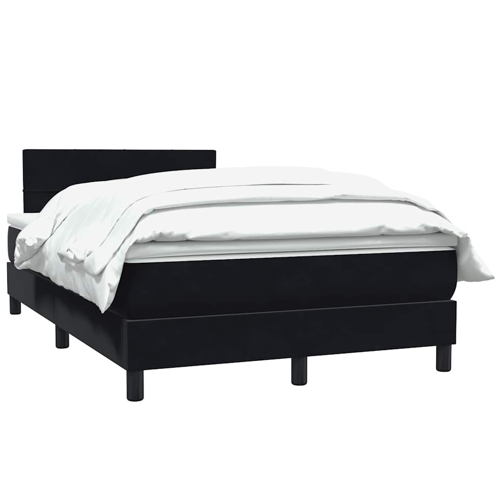 Κρεβάτι Boxspring με Στρώμα Μαύρο 1120x210 εκ. Βελούδινο - Pakobazaar