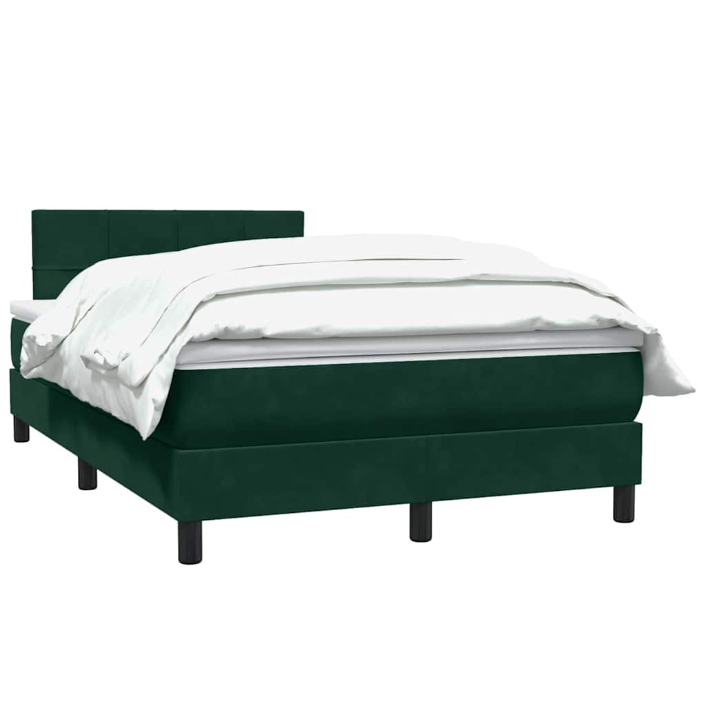 Κρεβάτι Boxspring με Στρώμα Σκούρο Πράσινο 120x210εκ. Βελούδινο - Pakobazaar
