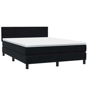 Κρεβάτι Boxspring με Στρώμα Μαύρο 1140x210 εκ. Βελούδινο - Pakobazaar