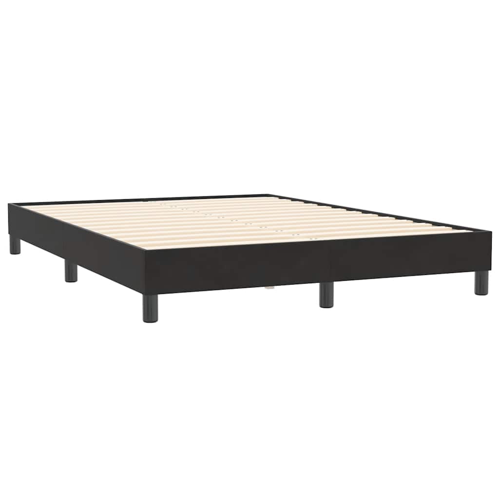 Κρεβάτι Boxspring με Στρώμα Μαύρο 1140x210 εκ. Βελούδινο