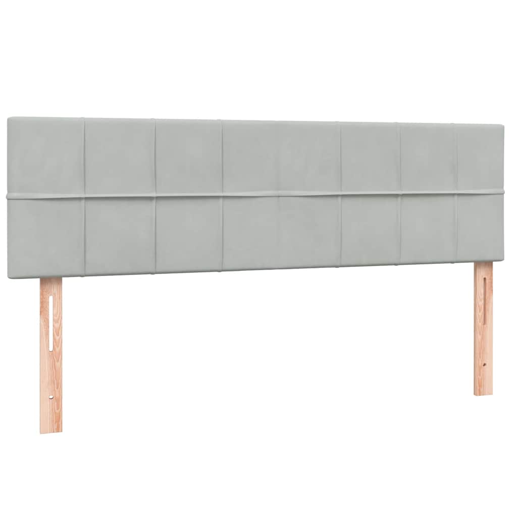 Κρεβάτι Boxspring με Στρώμα Ανοιχτό Γκρι 160x210 εκ. Βελούδινο