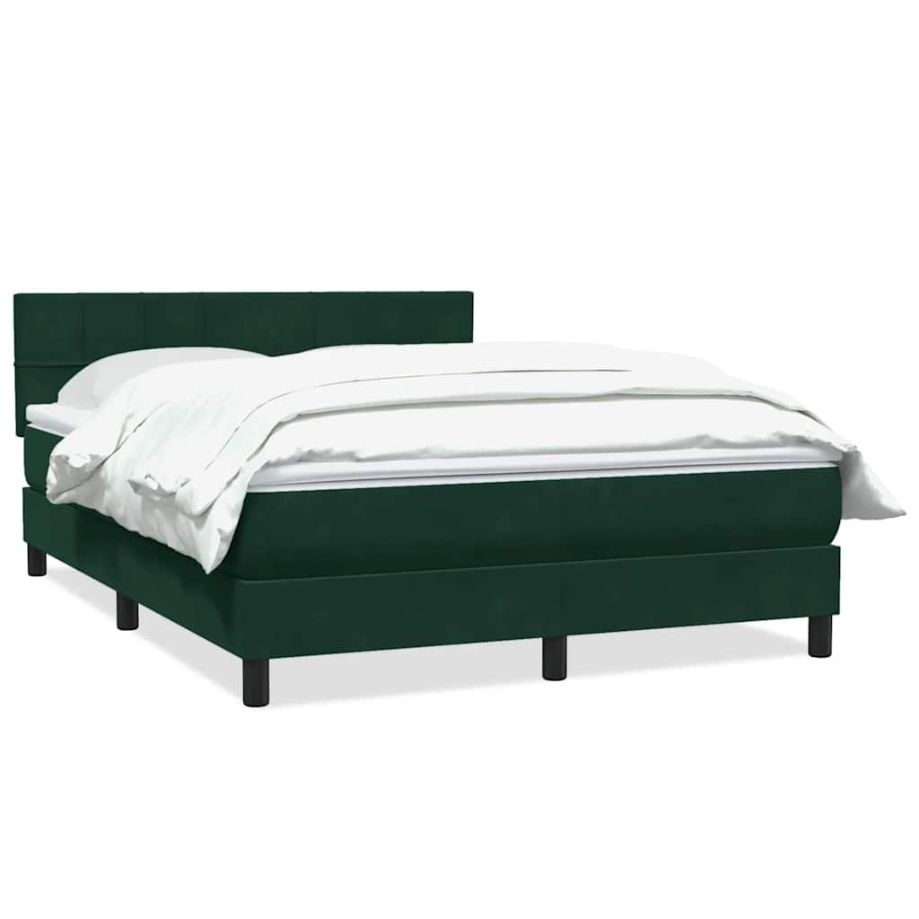 Κρεβάτι Boxspring με Στρώμα Σκούρο Πράσινο 160x210εκ. Βελούδινο