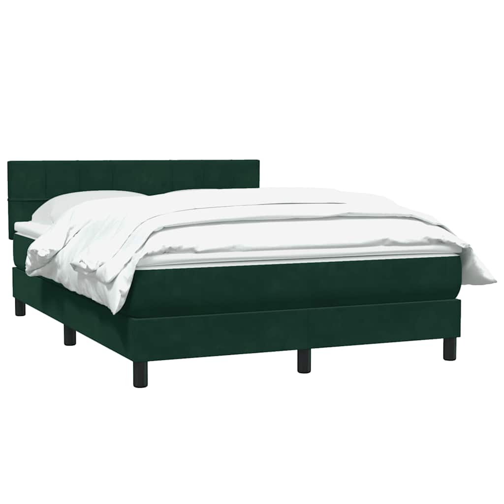 Κρεβάτι Boxspring με Στρώμα Σκούρο Πράσινο 160x210εκ. Βελούδινο