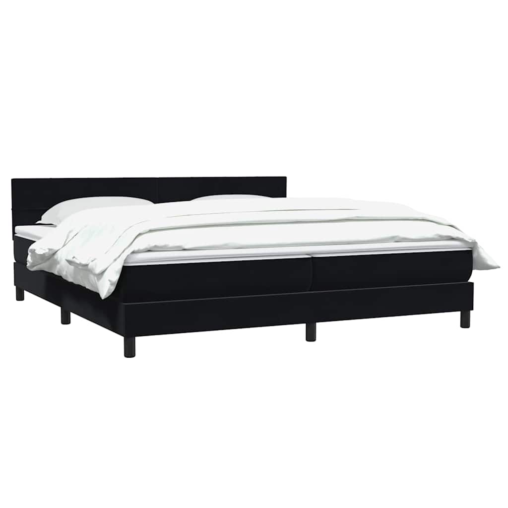 Κρεβάτι Boxspring με Στρώμα Μαύρο 180x210 εκ. Βελούδινο - Pakobazaar