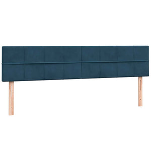 Κρεβάτι Boxspring με Στρώμα Σκούρο Μπλε 180x210 εκ. Βελούδινο - Pakobazaar