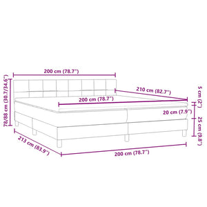 Κρεβάτι Boxspring με Στρώμα Σκούρο Πράσινο 200x210εκ. Βελούδινο