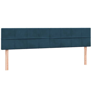 Κρεβάτι Boxspring με Στρώμα Σκούρο Μπλε 200x220 εκ. Βελούδινο - Pakobazaar
