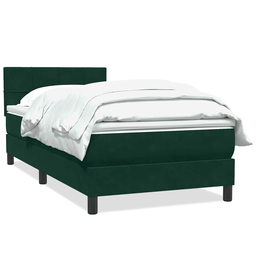Box Spring κρεβάτι με στρώμα σκούρο πράσινο 90x220 cm Velvet - Pakobazaar