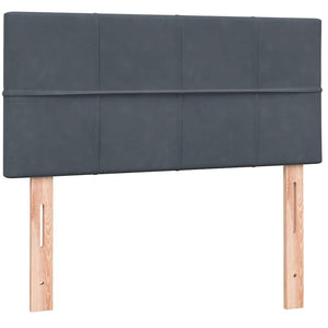 Box Spring Κρεβάτι με στρώμα Σκούρο γκρι 100x220 εκ. Βελούδινο - Pakobazaar