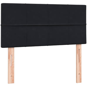 Box Spring Κρεβάτι με στρώμα Μαύρο 100x220 εκ. Βελούδινο - Pakobazaar