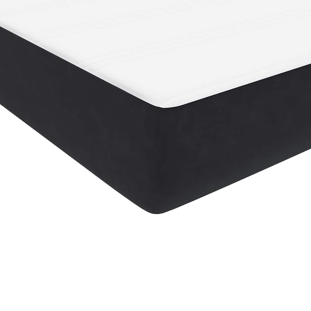 Box Spring Κρεβάτι με στρώμα Μαύρο 100x220 εκ. Βελούδινο - Pakobazaar
