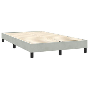 Κρεβάτι Boxspring με Στρώμα Ανοιχτό Γκρι 120x220 εκ. Βελούδινο - Pakobazaar