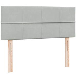Κρεβάτι Boxspring με Στρώμα Ανοιχτό Γκρι 120x220 εκ. Βελούδινο - Pakobazaar