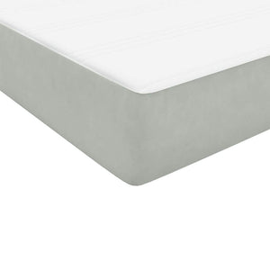 Κρεβάτι Boxspring με Στρώμα Ανοιχτό Γκρι 120x220 εκ. Βελούδινο - Pakobazaar