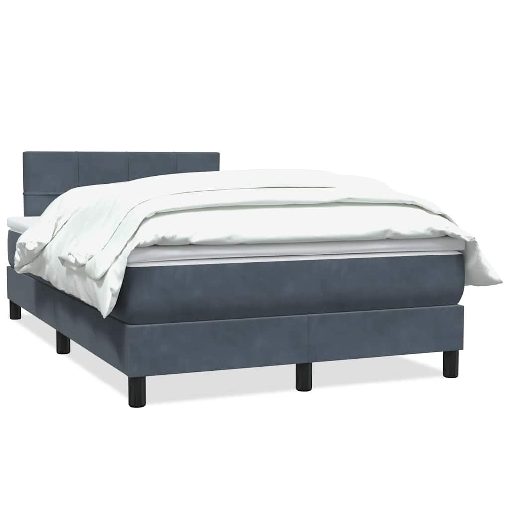 Box Spring Κρεβάτι με στρώμα Σκούρο γκρι 120x220 cm Βελούδινο