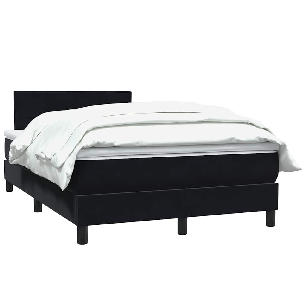 Box Spring Κρεβάτι με στρώμα Μαύρο 120x220 cm Βελούδινο