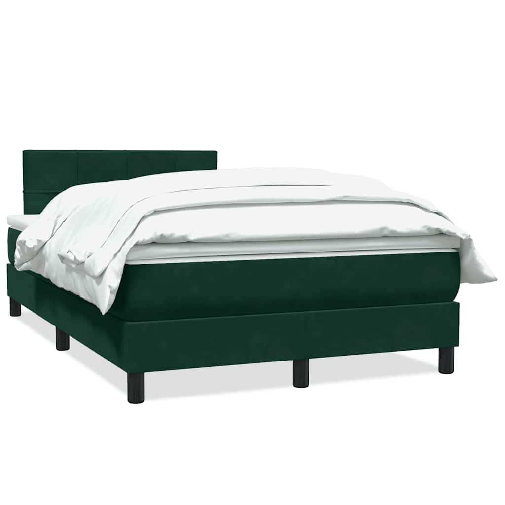 Box Spring κρεβάτι με στρώμα σκούρο πράσινο 120x220cm Βελούδινο - Pakobazaar