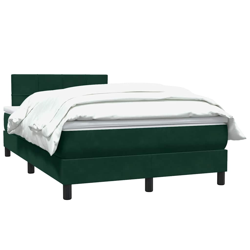 Box Spring κρεβάτι με στρώμα σκούρο πράσινο 120x220cm Βελούδινο - Pakobazaar