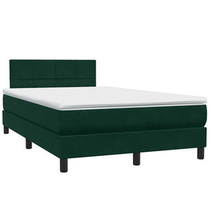 Box Spring κρεβάτι με στρώμα σκούρο πράσινο 120x220cm Βελούδινο - Pakobazaar