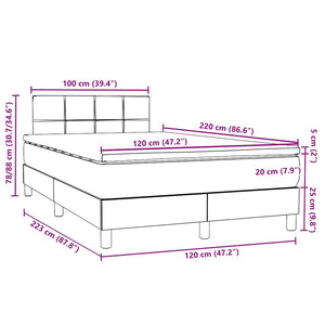 Box Spring κρεβάτι με στρώμα σκούρο μπλε 120x220 cm Βελούδινο