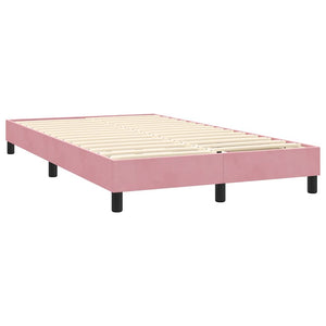 Box Spring κρεβάτι με στρώμα ροζ 120x220 cm Βελούδινο