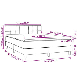Box Spring Κρεβάτι με στρώμα Σκούρο πράσινο 140x220cm Βελούδινο