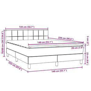 Box Spring κρεβάτι με στρώμα ροζ 140x220 cm Βελούδινο - Pakobazaar