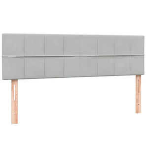 Κρεβάτι Boxspring με Στρώμα Ανοιχτό Γκρι 160x220 εκ. Βελούδινο