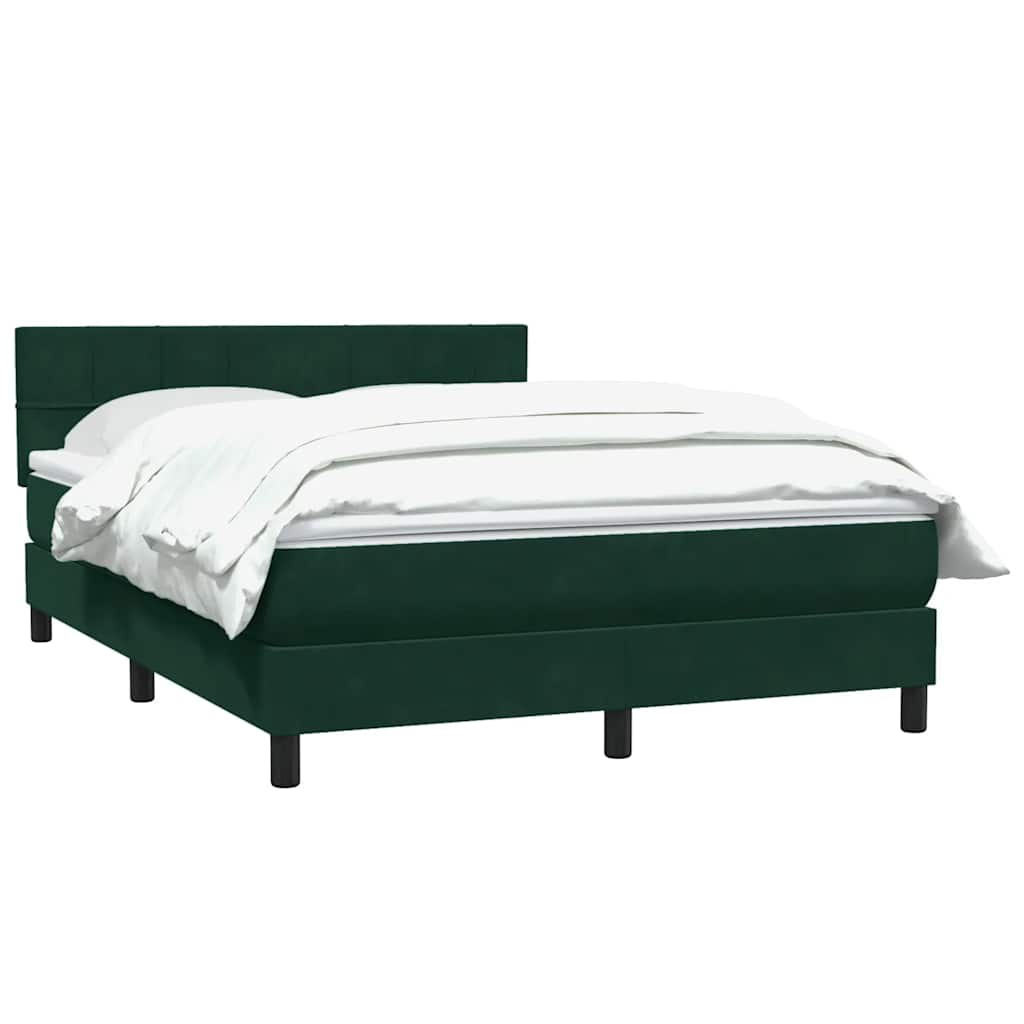 Box Spring κρεβάτι με στρώμα σκούρο πράσινο 160x220cm Βελούδινο