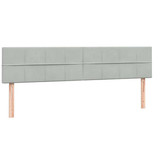 Box Spring κρεβάτι με στρώμα ανοιχτό γκρι 200x220 εκ. Βελούδινο - Pakobazaar