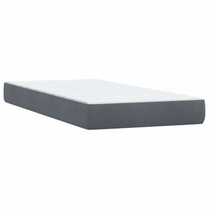 Box Spring Κρεβάτι με στρώμα Σκούρο γκρι 200x220 cm Βελούδινο - Pakobazaar