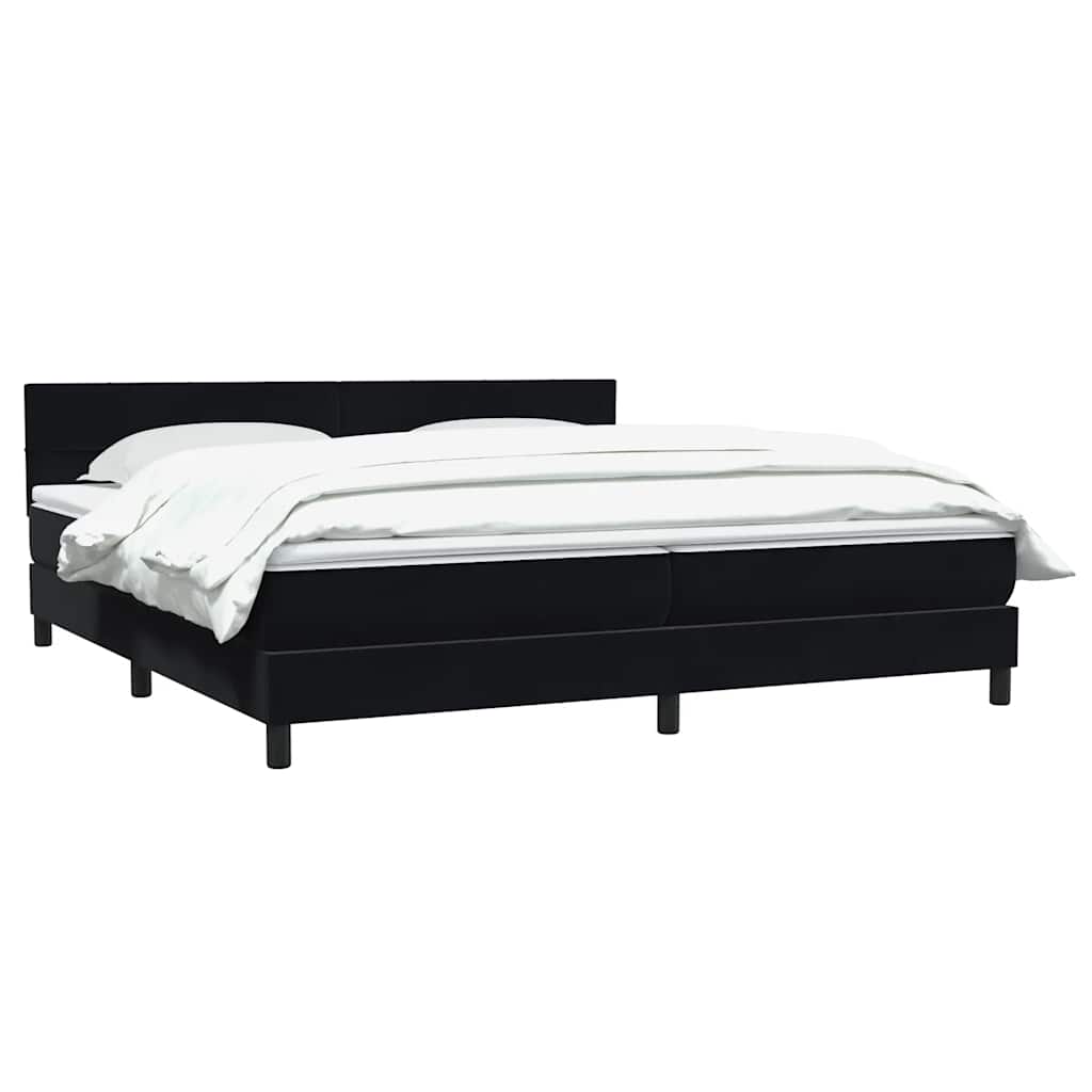 Box Spring Κρεβάτι με στρώμα Μαύρο 200x220 cm Βελούδινο - Pakobazaar