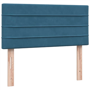 Box Spring κρεβάτι με στρώμα σκούρο μπλε 80x210 εκ. Βελούδινο - Pakobazaar