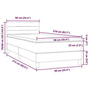 Box Spring κρεβάτι με στρώμα σκούρο πράσινο 90x210εκ. Βελούδινο - Pakobazaar